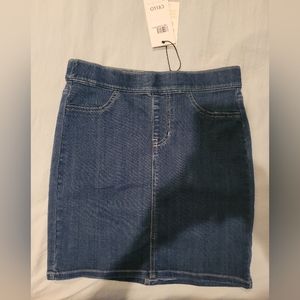 NWT Cello pull on stretch denim jean skirt S